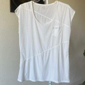 Athleta nice white asymmetrical loose lightweight athletic top